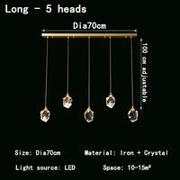 lustre nordique led en cristal pour décoration intérieure