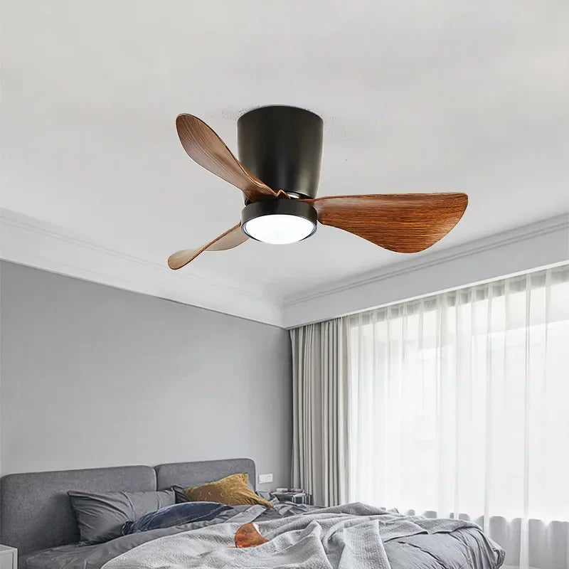 plafonnier ventilateur à conversion de fréquence style nordique simple - vue 2 sur 19