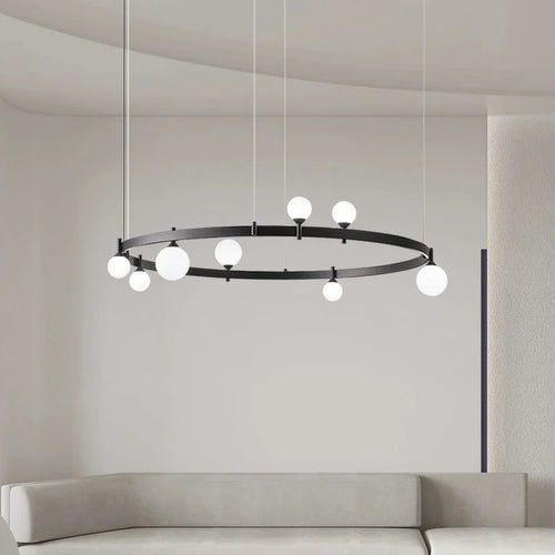 lustre moderne réglable en verre pour décoration artistique