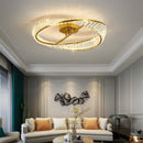 Moderne dimmbare LED-Deckenleuchte mit Kristallringen