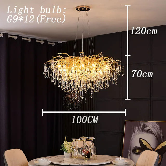Nordischer LED-Kronleuchter aus Kristall für elegantes Ambiente