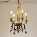 Lustre en bois rétro 4 lumières dans l'entrée chambre 6 lumières lustre français Style Vintage pour salon Foyer lampe à manger