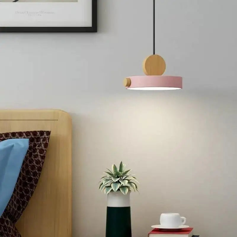 LED Iron Pendant Light for Dining Room, Round Disc, Long Strip, Bedside Nightlight, Study Living Room, Simple Decor, Coffee Bar - vue 4 sur 14