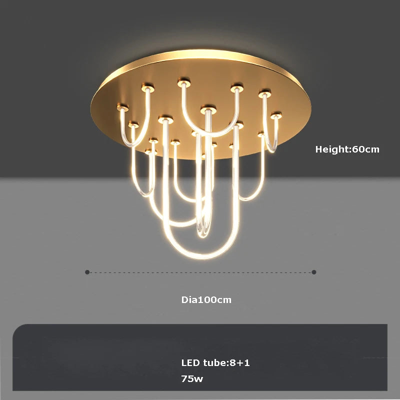 lustre rectangulaire en acier inoxydable à intensité variable - vue 10 sur 11