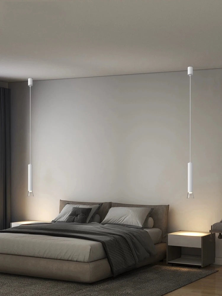 lampe suspension led moderne simple longue ligne tube remplaçable - vue 4 sur 7