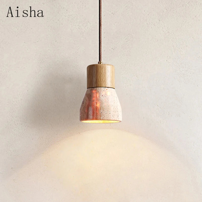 suspension wabi sabi créative en pierre naturelle décorative - vue 2 sur 8