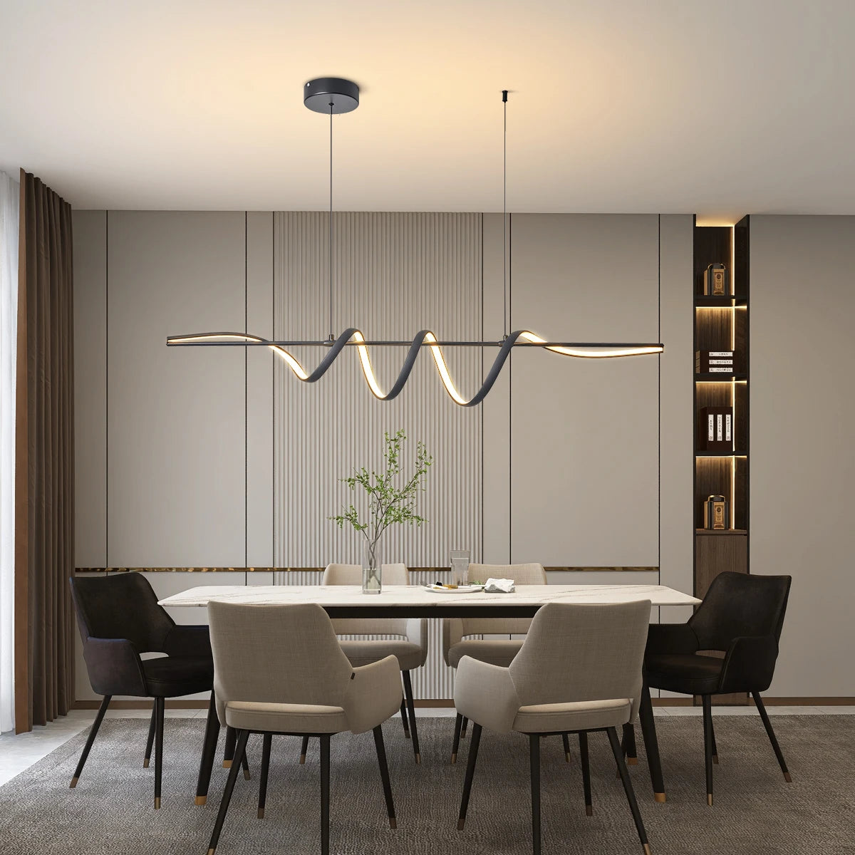 suspension à led moderne design à monter soi-même pour décoration intérieure - vue 3 sur 5