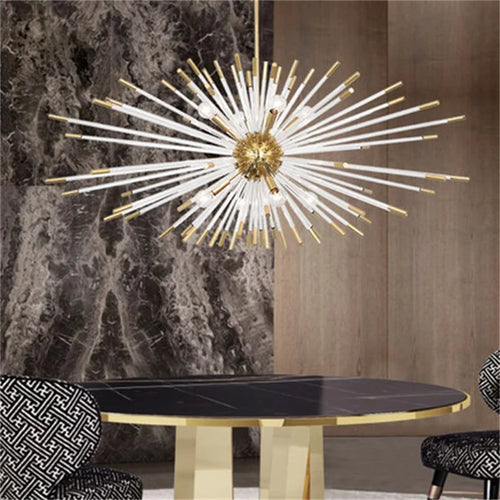 lustre de luxe 	 design cristal pissenlit led suspendue