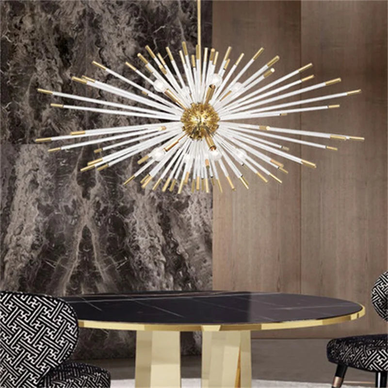 lustre de luxe 	 design cristal pissenlit led suspendue - vue 5 sur 12