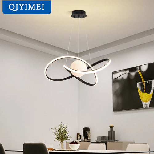 lampes suspendues nordiques style loft avec ampoules lune led