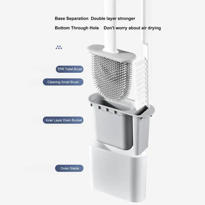 brosse de toilette à séchage rapide avec support mural et nettoyage efficace - vue 6 sur 9