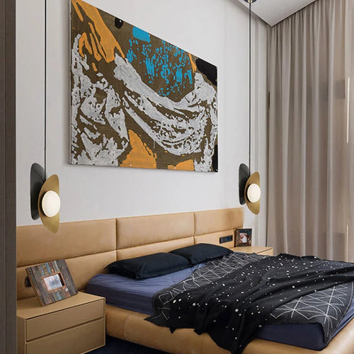 Pendelleuchte aus Metall mit moderner Glaskugel – kleines Modell - vue 6 sur 8