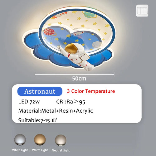 Kronleuchter Astronaut Wolkenform LED dimmbar Fernbedienung Augenschutz - vue 8 sur 11