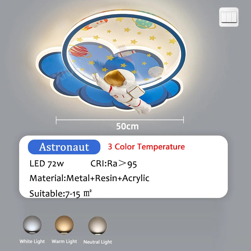 Kronleuchter Astronaut Wolkenform LED dimmbar Fernbedienung Augenschutz - vue 7 sur 11