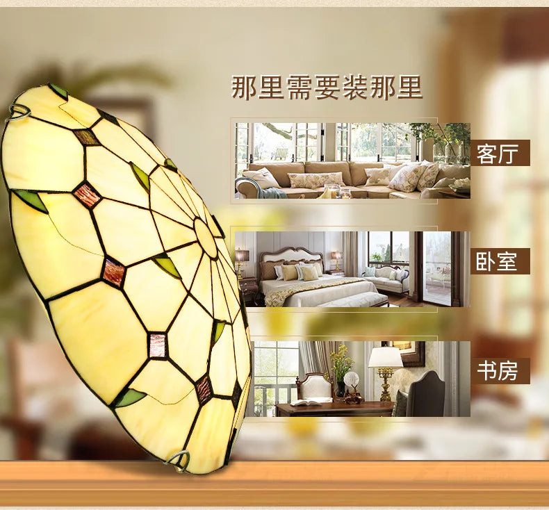 Mediterraner Deckenleuchte Tiffany-Beleuchtung für elegantes Interieur - vue 6 sur 6