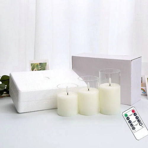 bougie pilier led rechargeable décorative avec télécommande en tube 3D - vue 11 sur 12