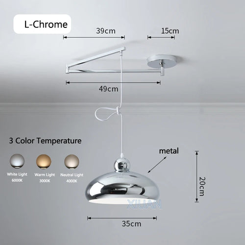 Moderne LED-Pendelleuchte mit schwenkbarem Arm - vue 18 sur 30
