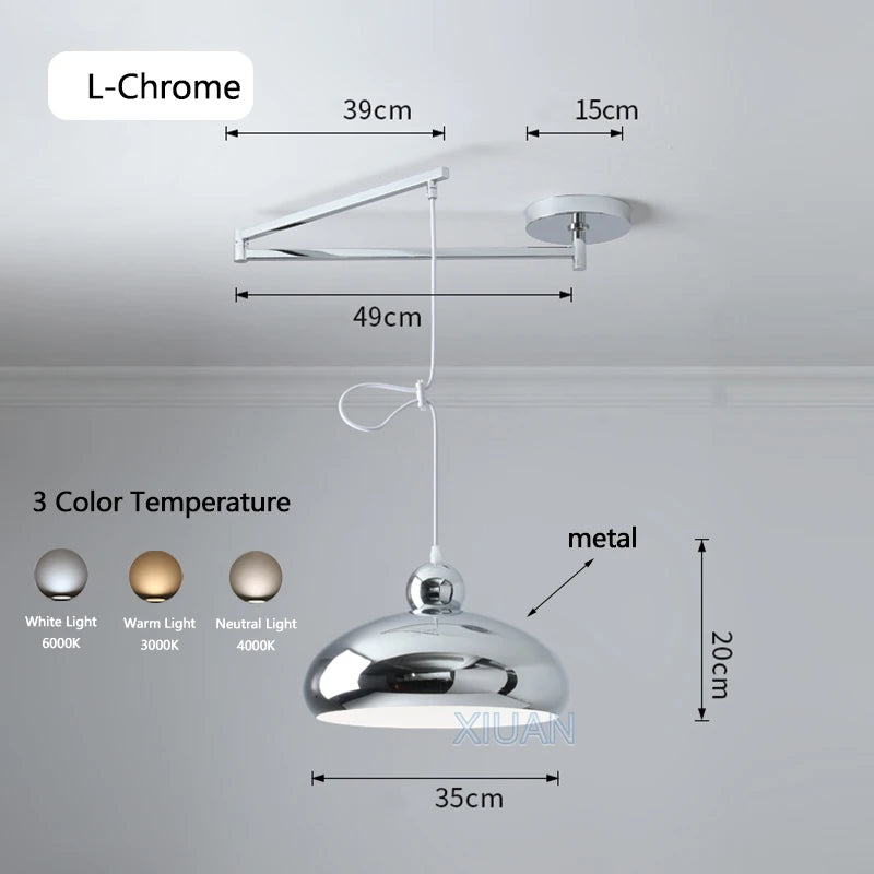Moderne LED-Pendelleuchte mit schwenkbarem Arm - vue 17 sur 30