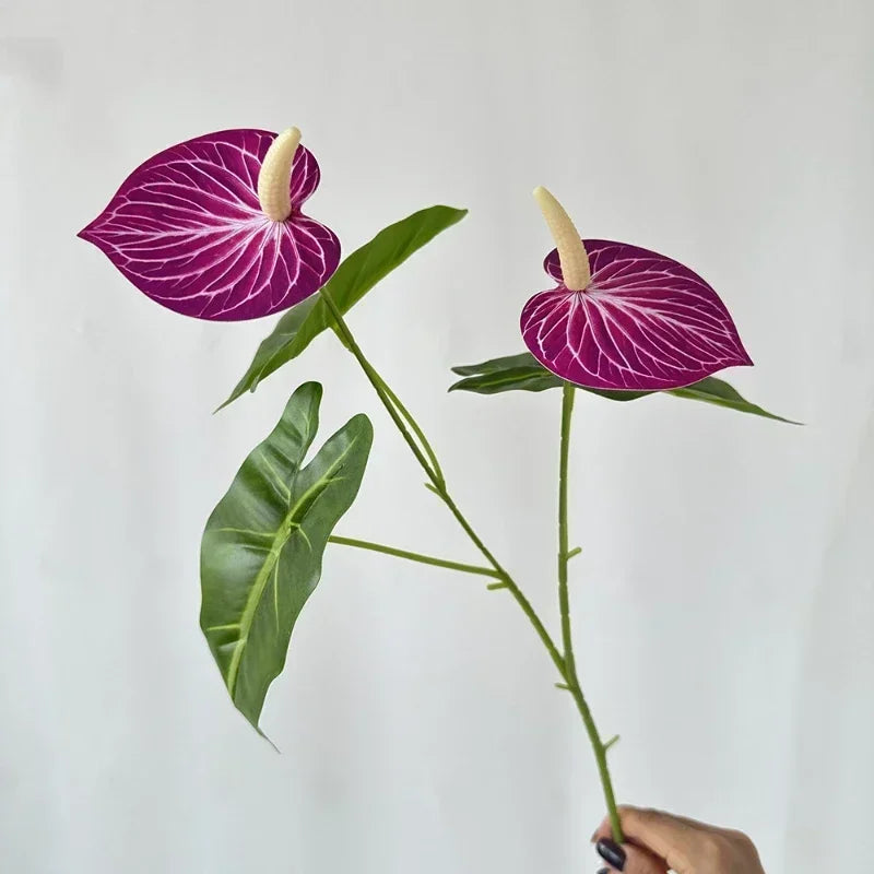 fleurs artificielles anthurium pour décoration de fête et vacances - vue 15 sur 16
