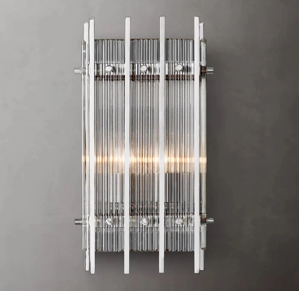 Applique rectangulaire moderne rétro LED verre laiton chrome noir nickel applique salle de bain chambre salon décoration - vue 3 sur 6