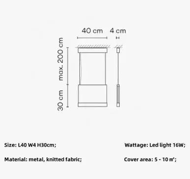 lustre moderne en tissu tricoté design nordique éclairage intérieur - vue 13 sur 17