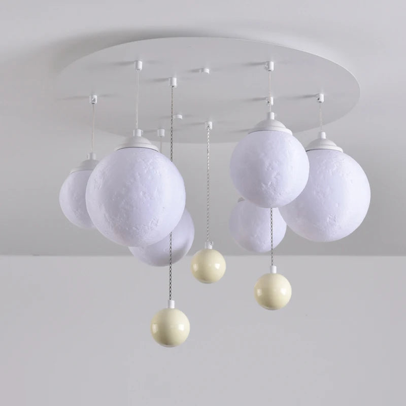 Kronleuchter Design 3D LED Mond Kugelform Pendelleuchte Innen - vue 5 sur 10