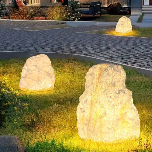 Dekorativer Außen-Stehleuchte aus Kunststein-Optik, wasserdicht, aus Harz - vue 2 sur 9