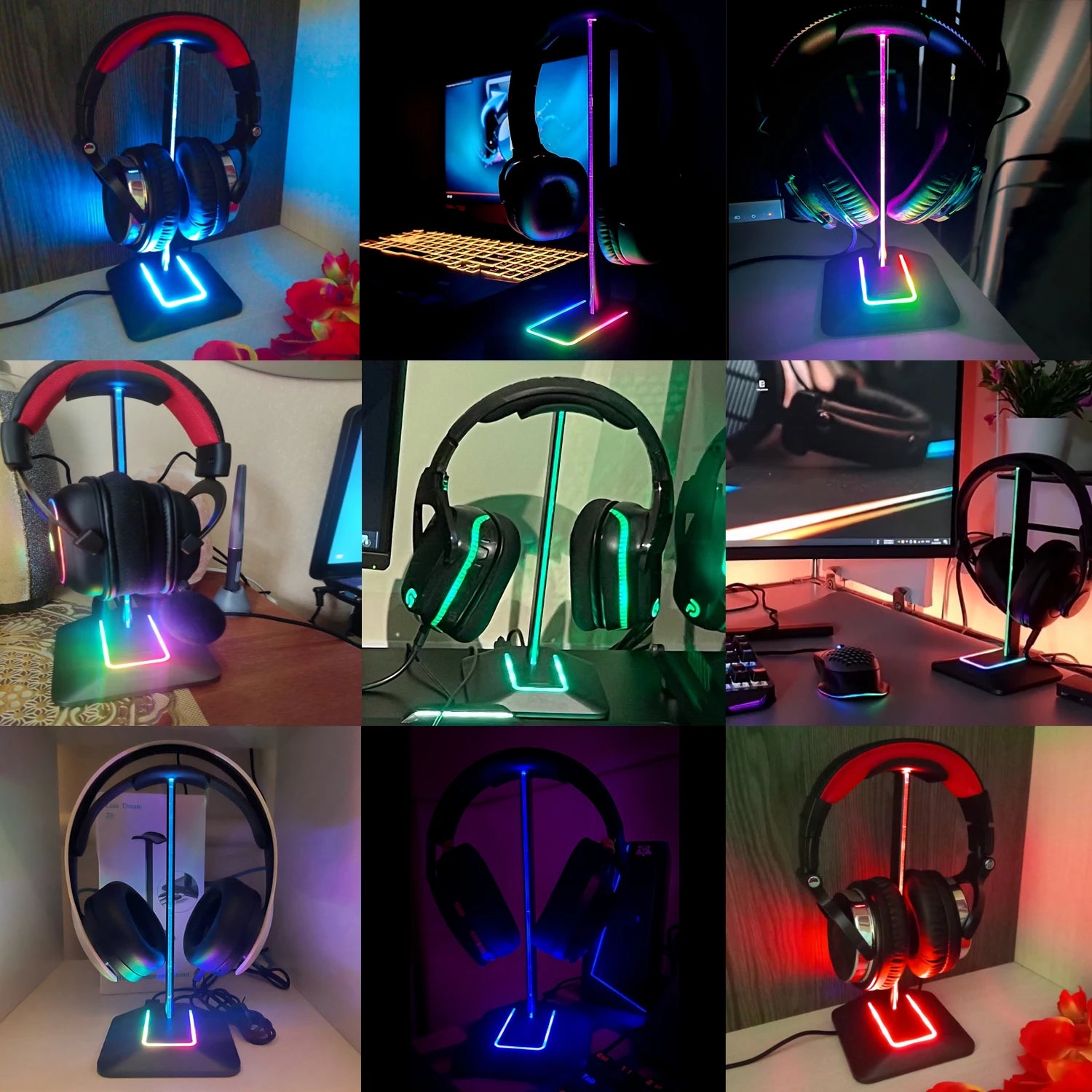 link dream support casque jeu rgb usb type-c pc bureau - vue 7 sur 8