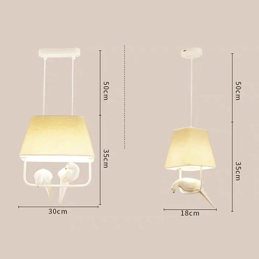 lustre style japonais simple avec suspension oiseau - vue 8 sur 10