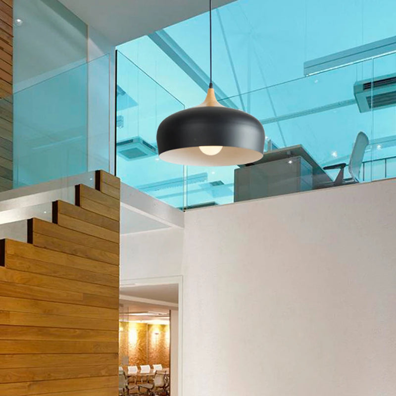 lampes suspendues modernes en bois nordiques minimaliste led