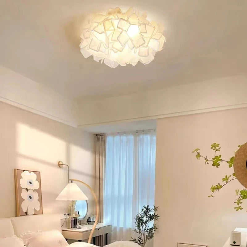 plafonnier led fleur romantique dimmable avec télécommande pvc - vue 4 sur 12