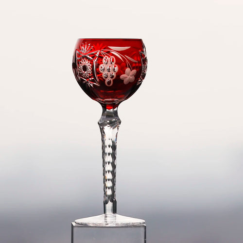 Verres à vin cristal gravé style antique