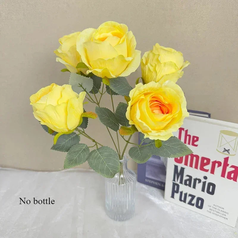 bouquet de roses artificielles en soie pour mariée décoration élégante - vue 15 sur 16