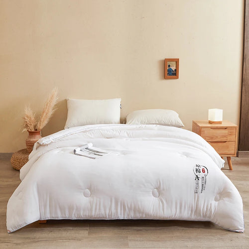 Cotton Comforter Duvet Insert - Quilted White Comforters Queen Size, All Season Down Alternative Queen Size Bedding Comforter - vue 11 sur 10