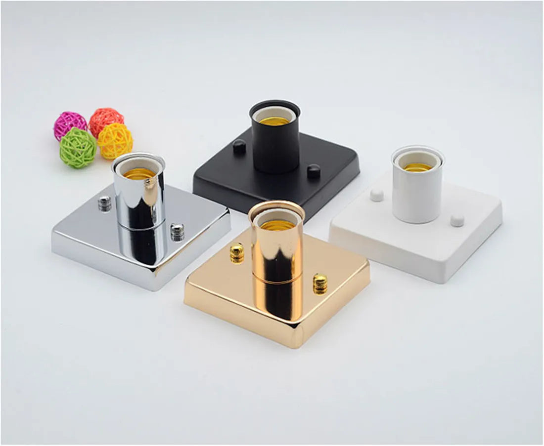 mini plafonnier carré encastré en céramique et métal doré - vue 7 sur 10