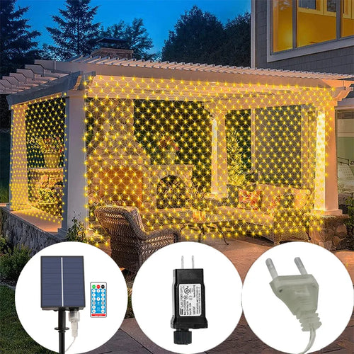 réseau de led solaire étanche pour décoration extérieure jardin
