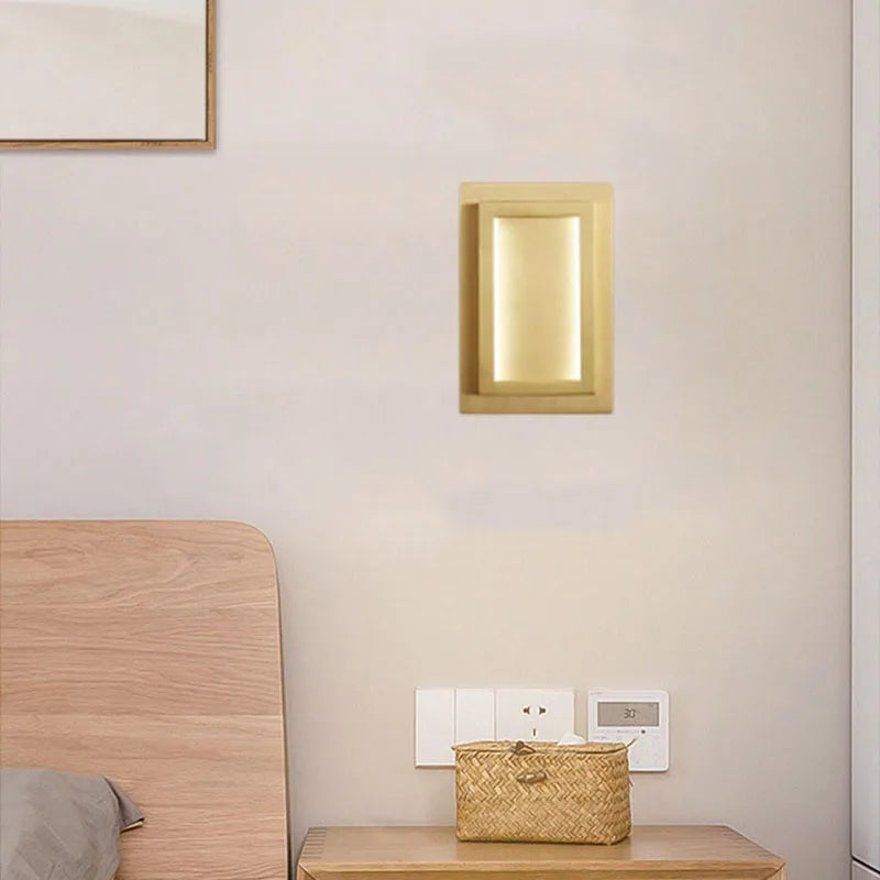 applique murale led rectangulaire en cuivre pour hôtel - vue 5 sur 8