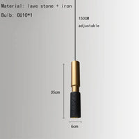 lampe suspendue en pierre réglable avec cordon d'ampoule