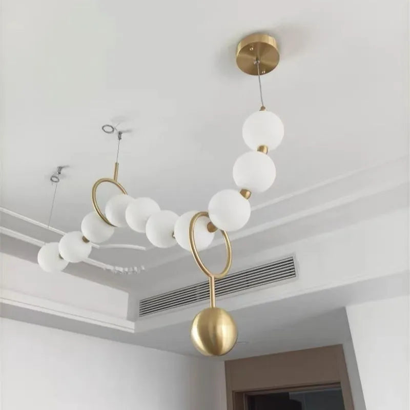 Suspension en perles pour salon - vue 5 sur 14