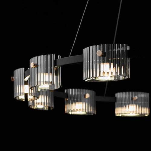Minimalistischer Kronleuchter aus mundgeblasenem Glas mit elegantem LED-Licht - vue 5 sur 10