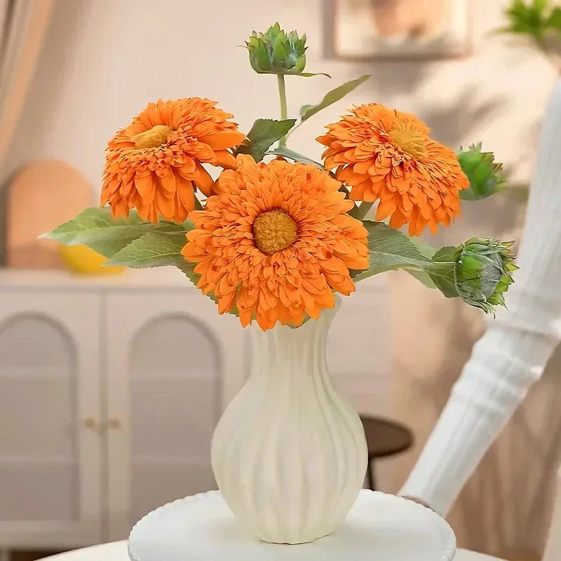 fleurs artificielles tournesols rétro double pétale décoration intérieure - vue 6 sur 10