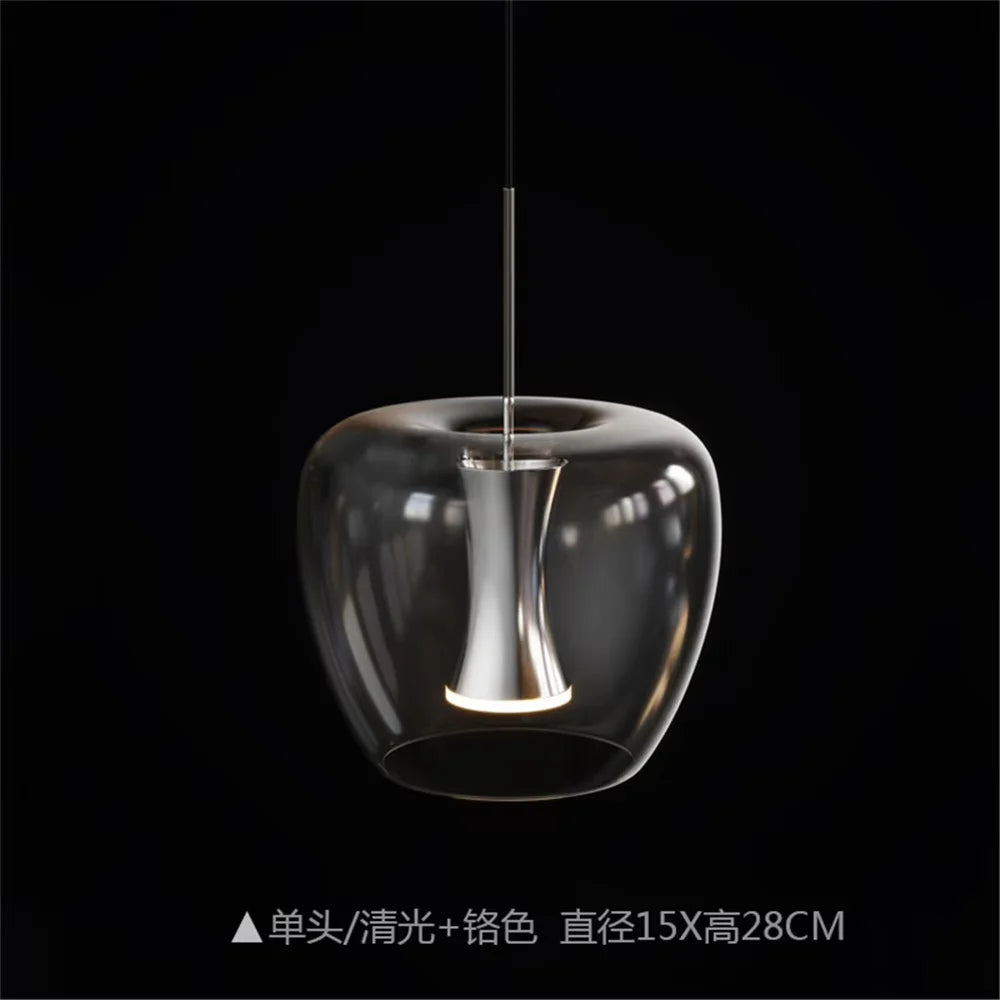 suspension led en verre transparent au design moderne pour décoration intérieure - vue 8 sur 10