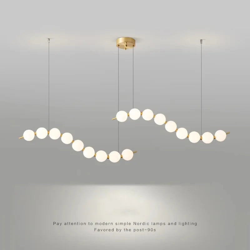 French Luxury Copper Pendant Lamps for Bedroom Living Room Kitchen Table Lighting Acrylic Round Bubble Ceiling Hanging Light - vue 2 sur 16