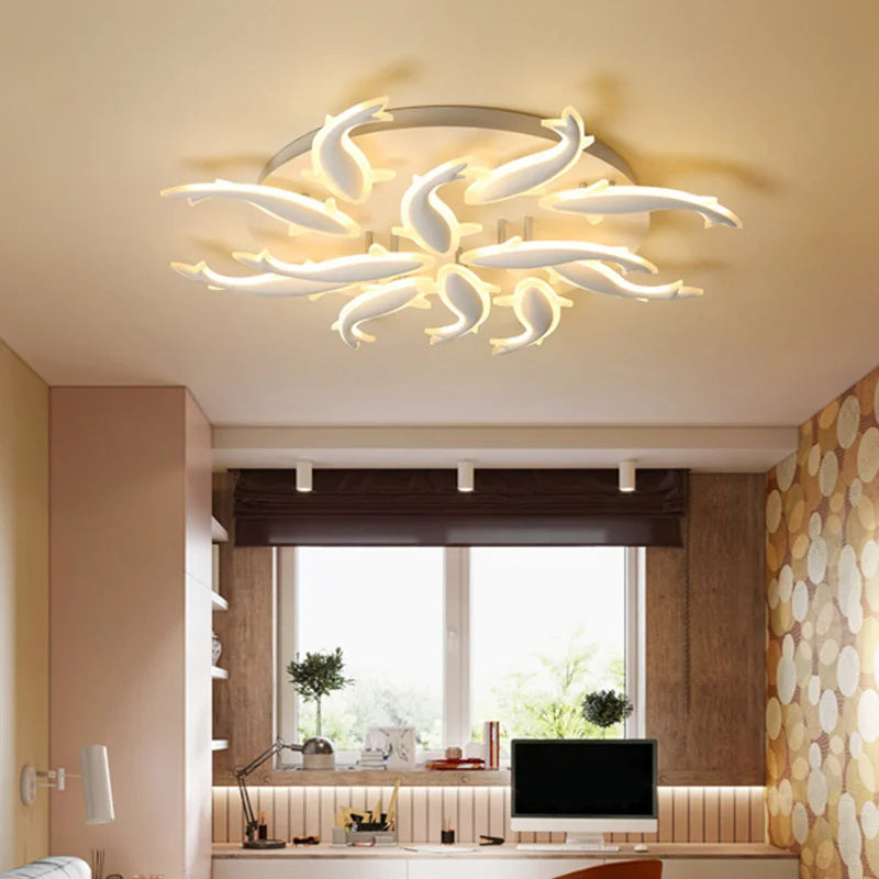 plafonnier led moderne en métal et acrylique pour intérieur - vue 6 sur 11