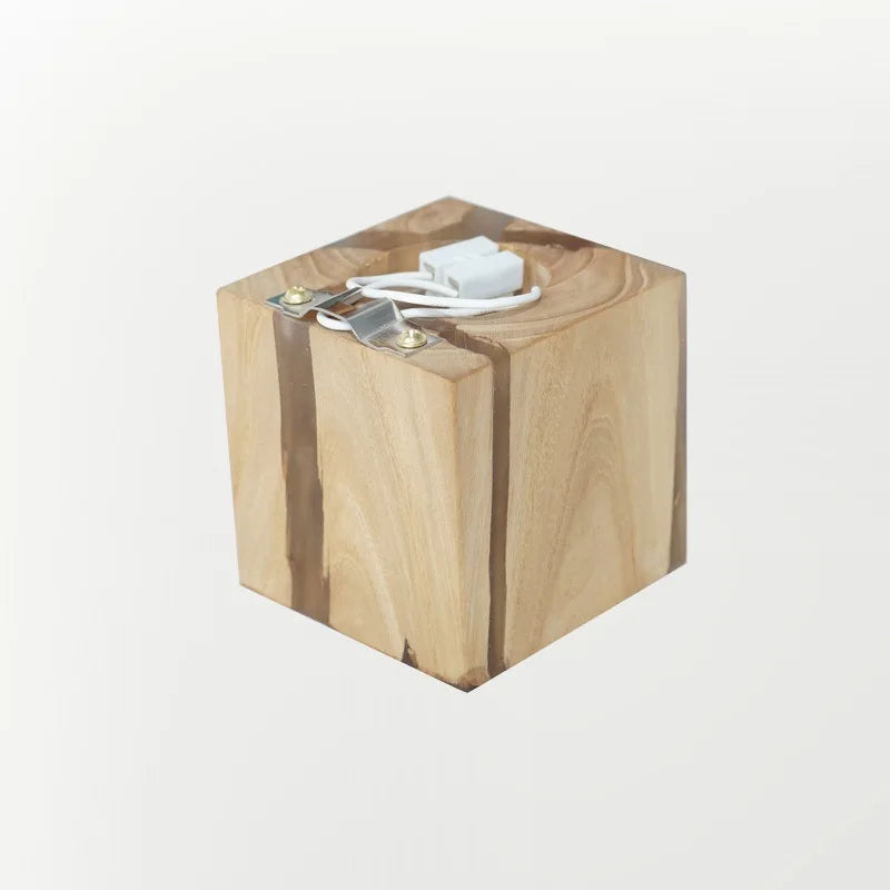 Moderne Wandleuchte aus Holz und Harz - vue 5 sur 6