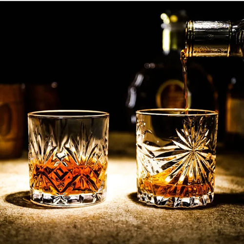 Verres à whisky old fashioned design texturé épais