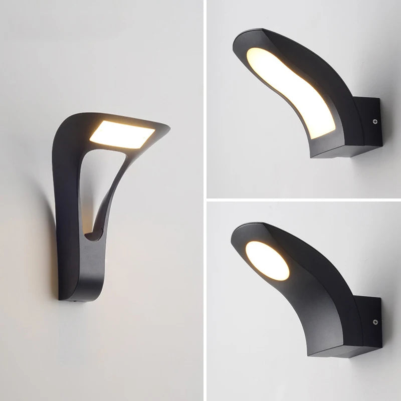10W LED Wall Light IP65 Outdoor Waterproof Garden Wall Lamp Indoor Corridor Bedroom Living Room Decoration Lighting Aluminum - vue 3 sur 9