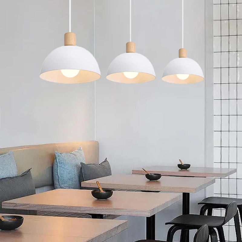 lustre nordique led en bois pour décoration maison