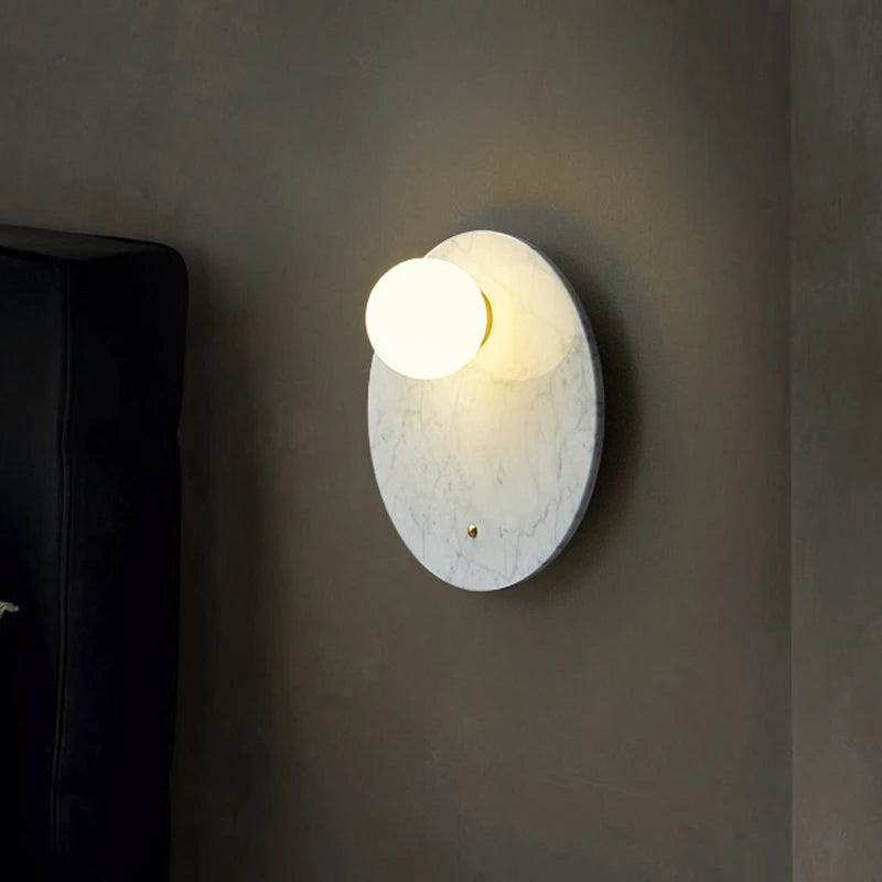 applique murale led en marbre style nordique décoratif - vue 4 sur 8