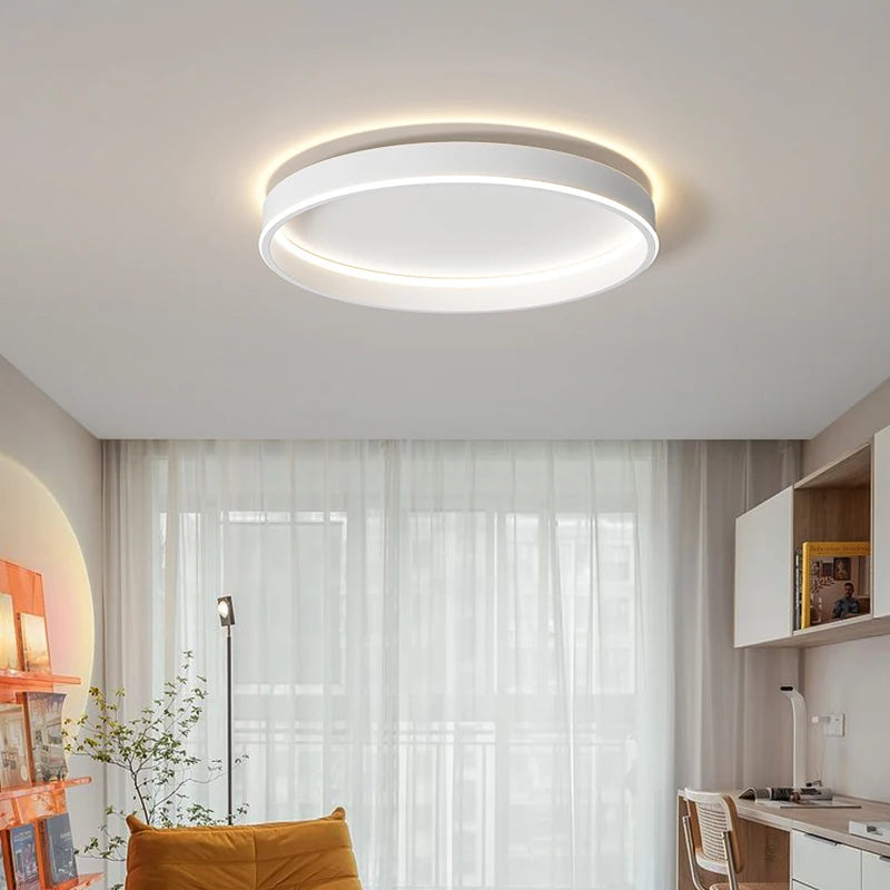 Runde LED-Deckenleuchte minimalistisch und kreativ für Wohnraum-Upgrade - vue 5 sur 12
